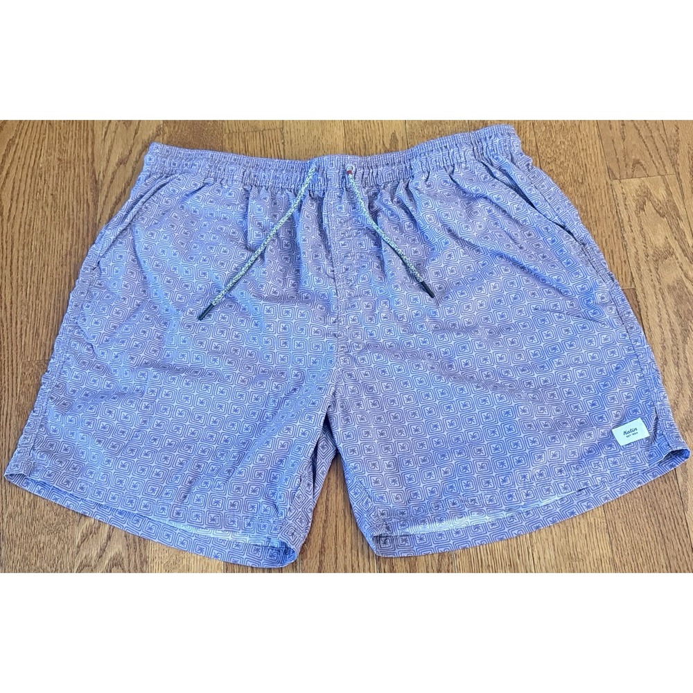 Katin Swim Trunks Mens XXL 2XL Purple Geometric Board Shorts Tropical Beach Surf